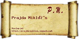 Prajda Miklós névjegykártya